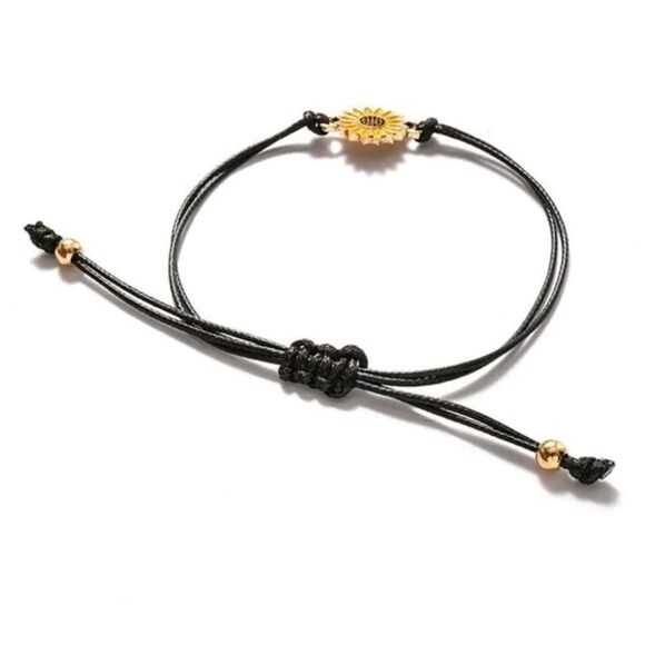 Sunflower Charm Rope Bracelet - Picture 3 of 4